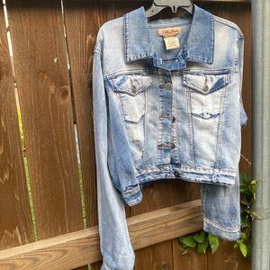 Lightweight Acid wash denim jacket size 2X
